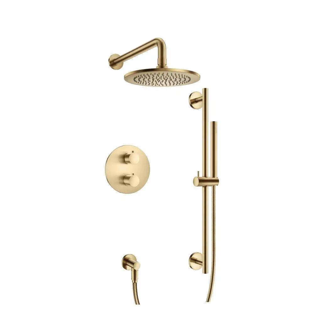 Flusso Serie 100 Two Output Shower Set with Shower Head, Hand Held and Slide Bar by Flusso