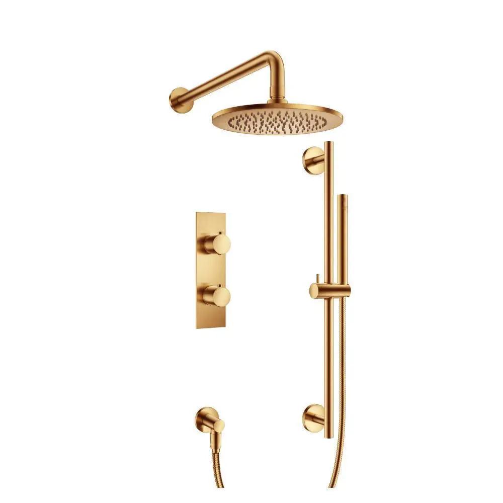 Flusso Serie 100 Two Output Shower Set with Shower Head, Hand Held and Slide Bar by Flusso