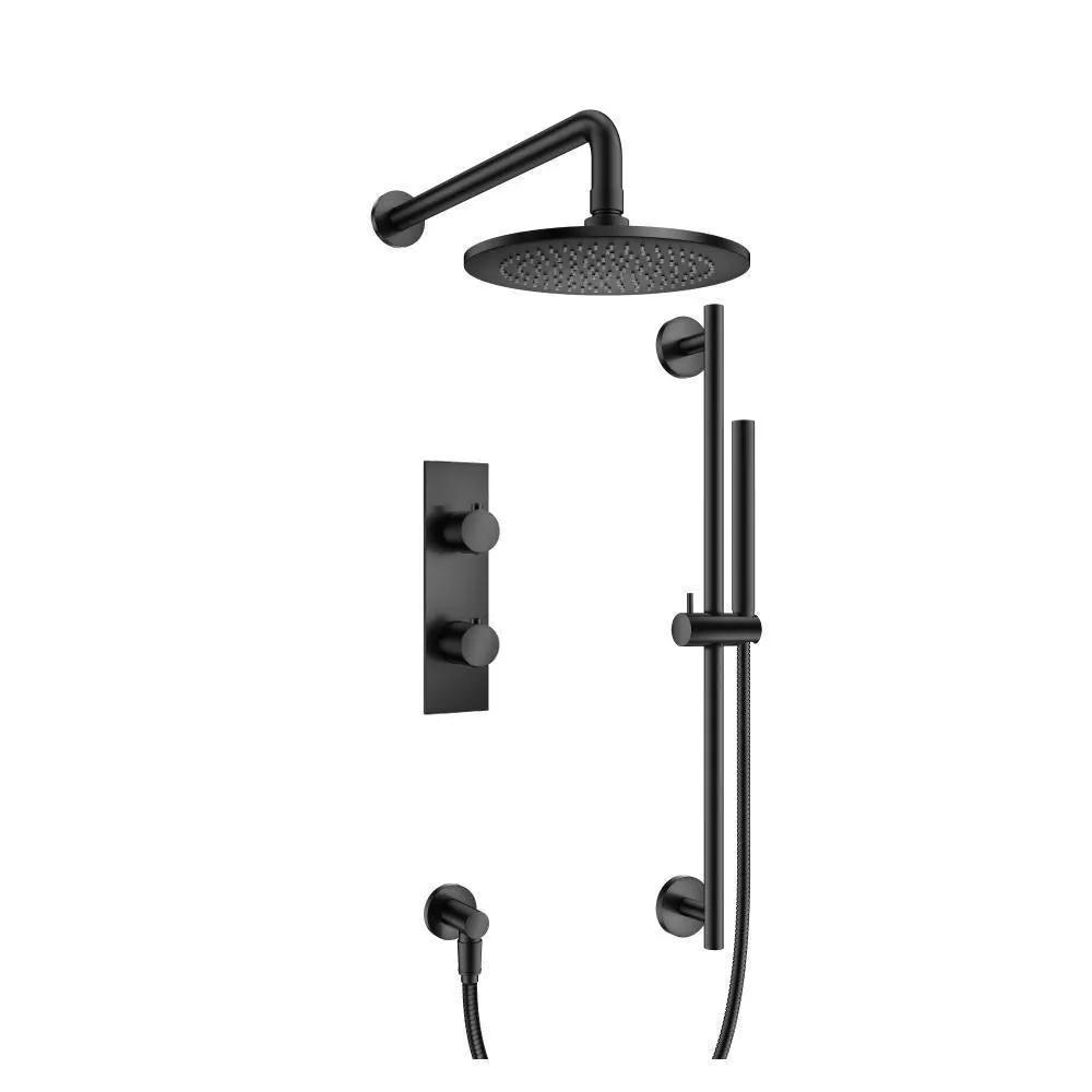 Flusso Serie 100 Two Output Shower Set with Shower Head, Hand Held and Slide Bar by Flusso