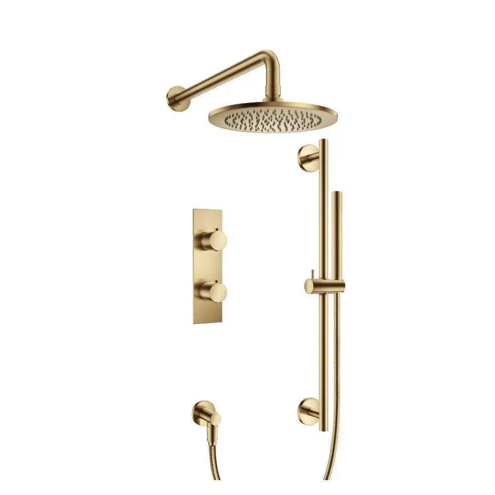 Flusso Serie 100 Two Output Shower Set with Shower Head, Hand Held and Slide Bar by Flusso