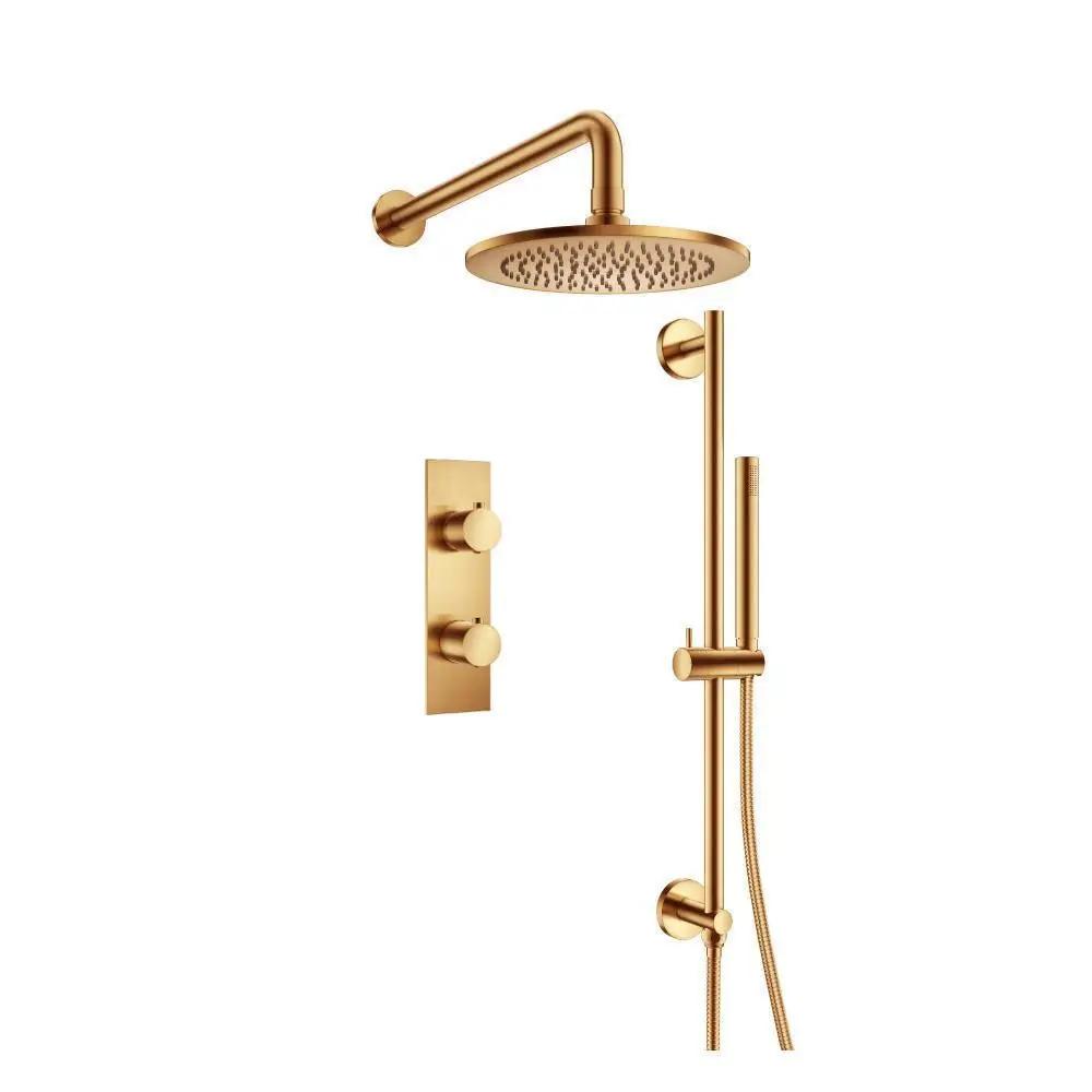 Flusso Serie 100 Two Output Shower Set with Shower Head, Hand Held and Slide Bar by Flusso