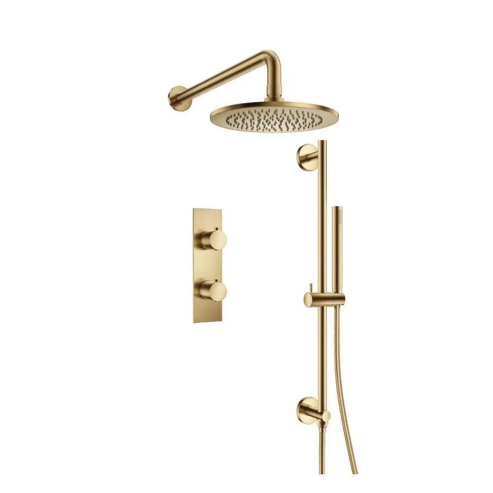 Flusso Serie 100 Two Output Shower Set with Shower Head, Hand Held and Slide Bar by Flusso