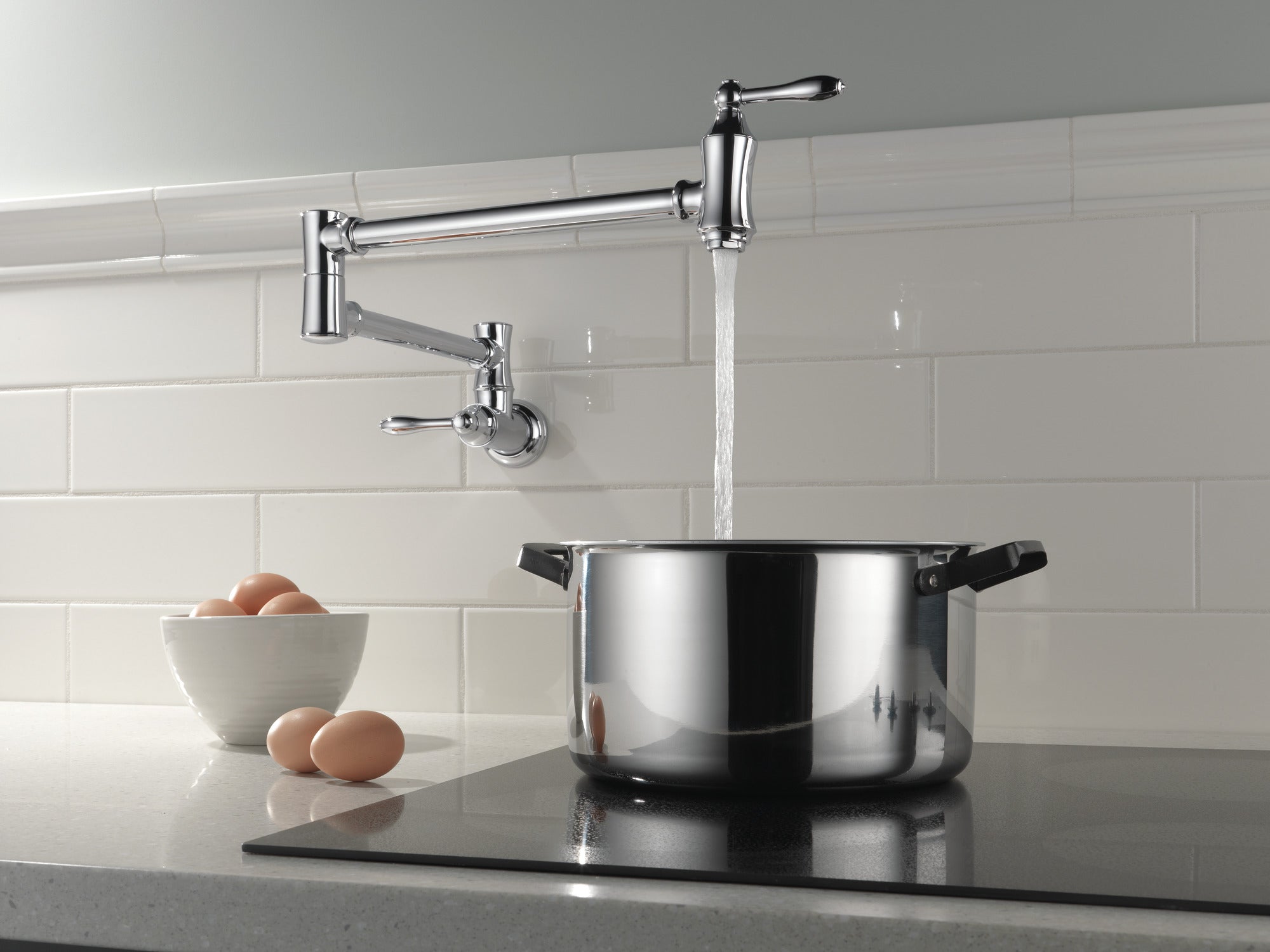 chrome kitchen faucet