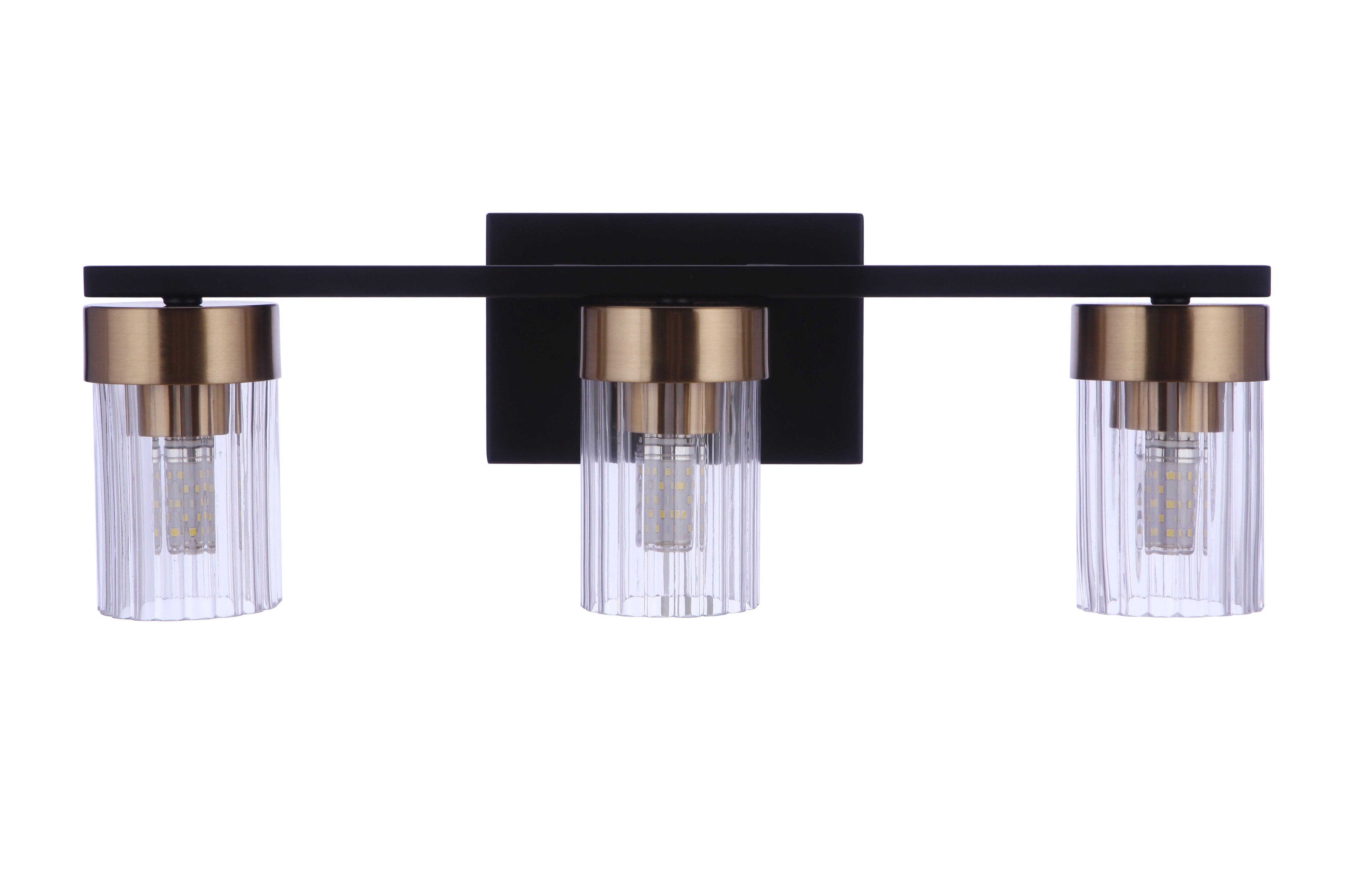 flat black/satin brass wall sconces