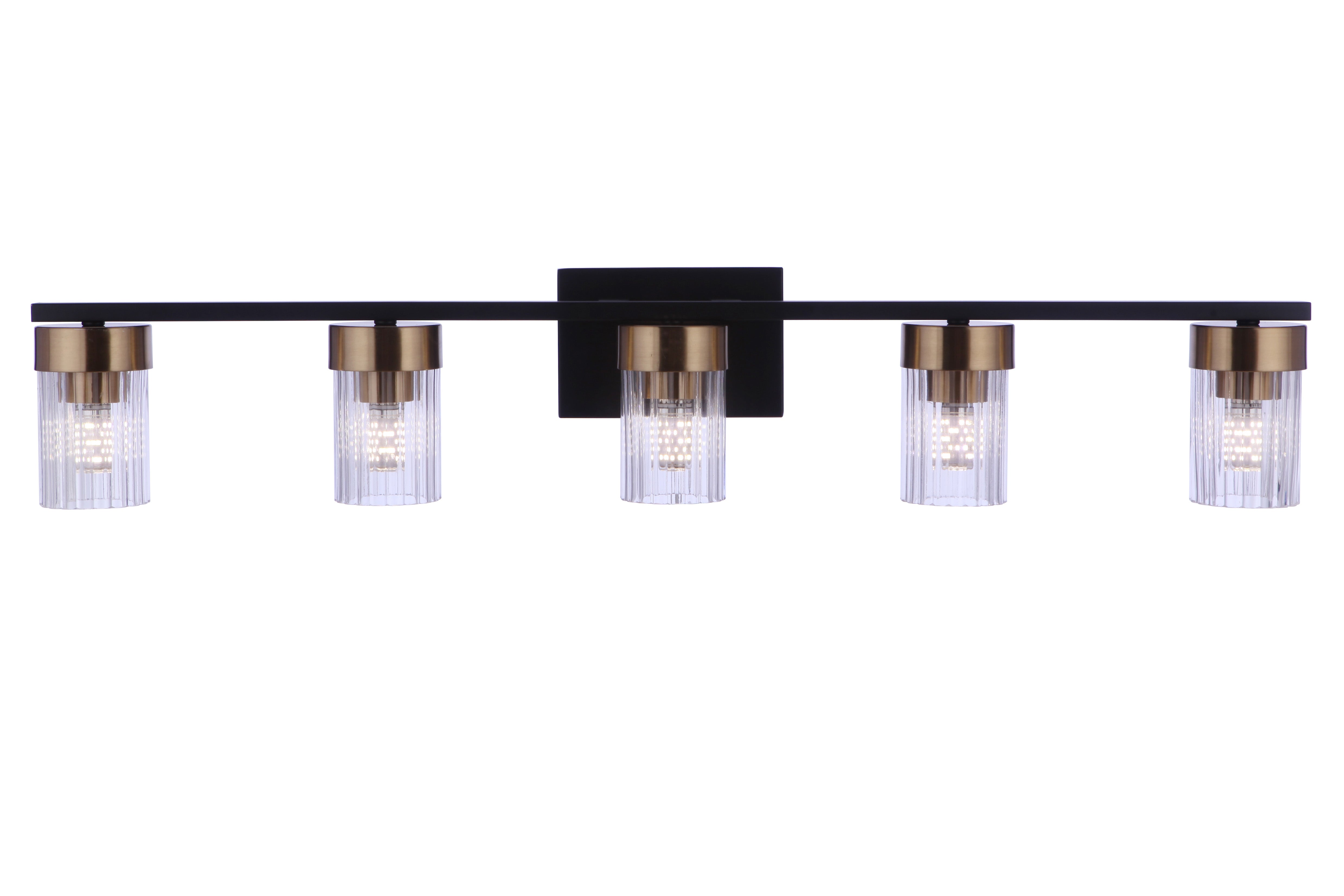 flat black/satin brass wall sconces