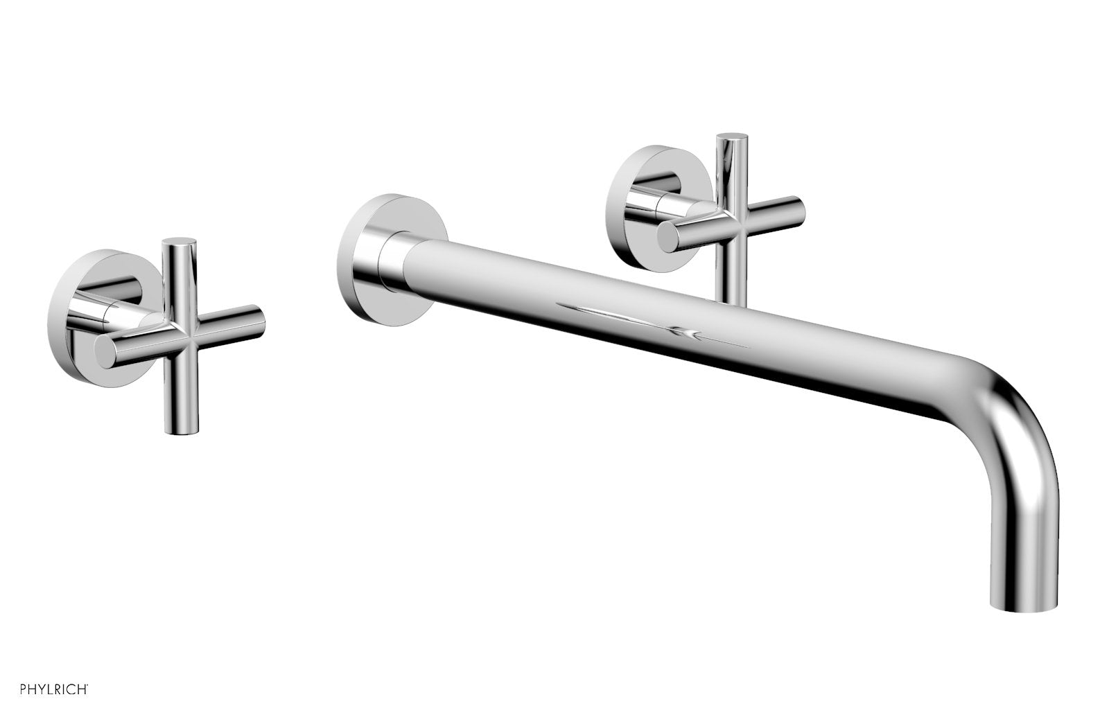 polished chrome wall tub set