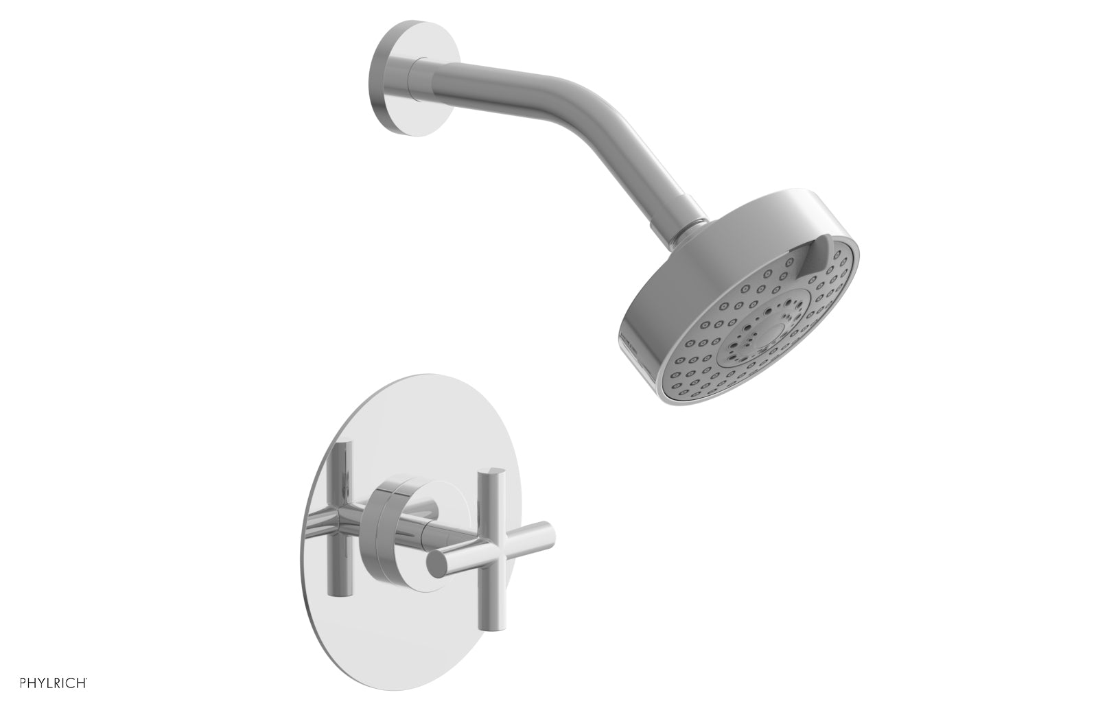 polished chrome shower set