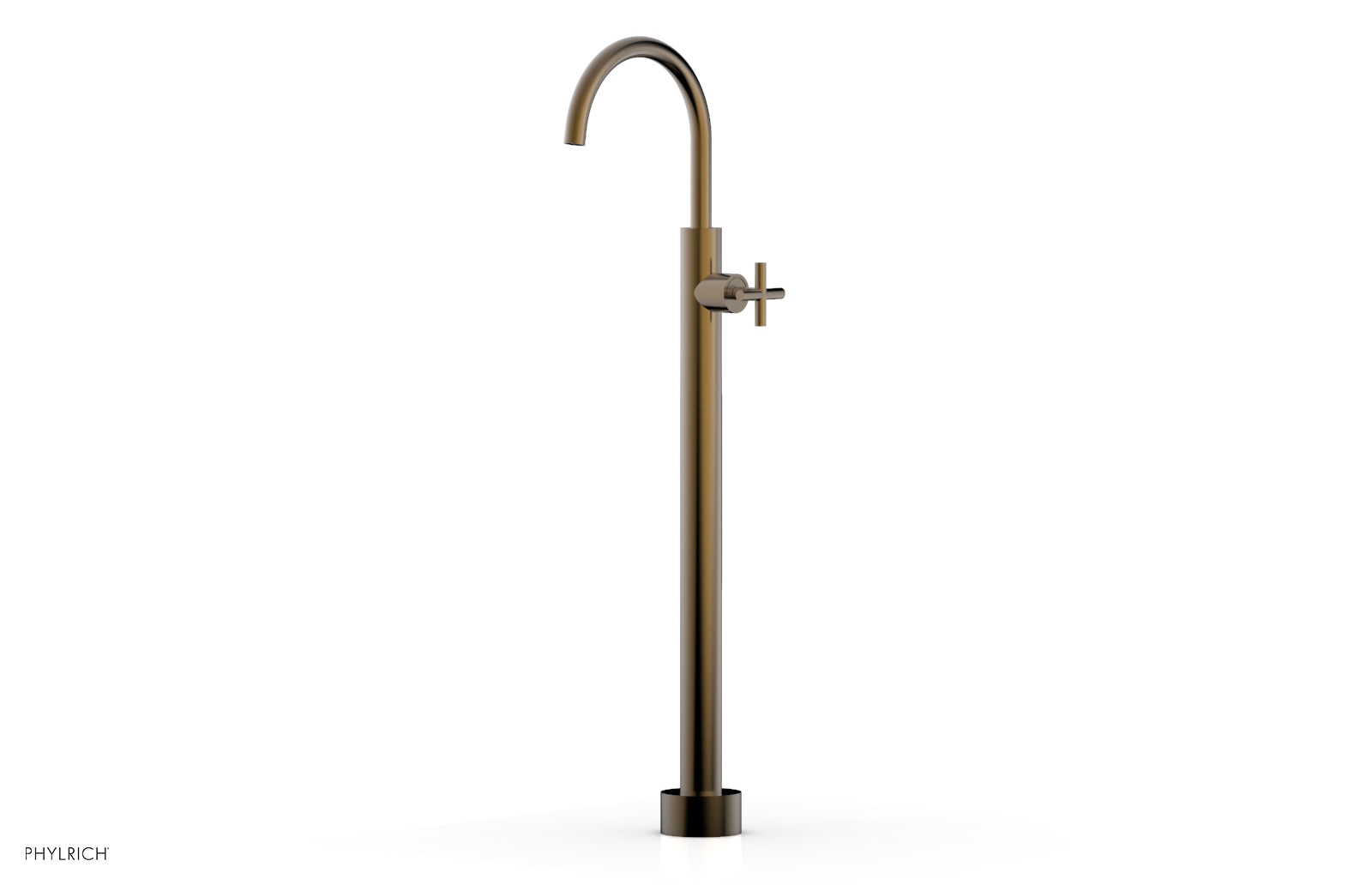 Phylrich TRANSITION Tall Floor Mount Tub Filler - Cross Handle