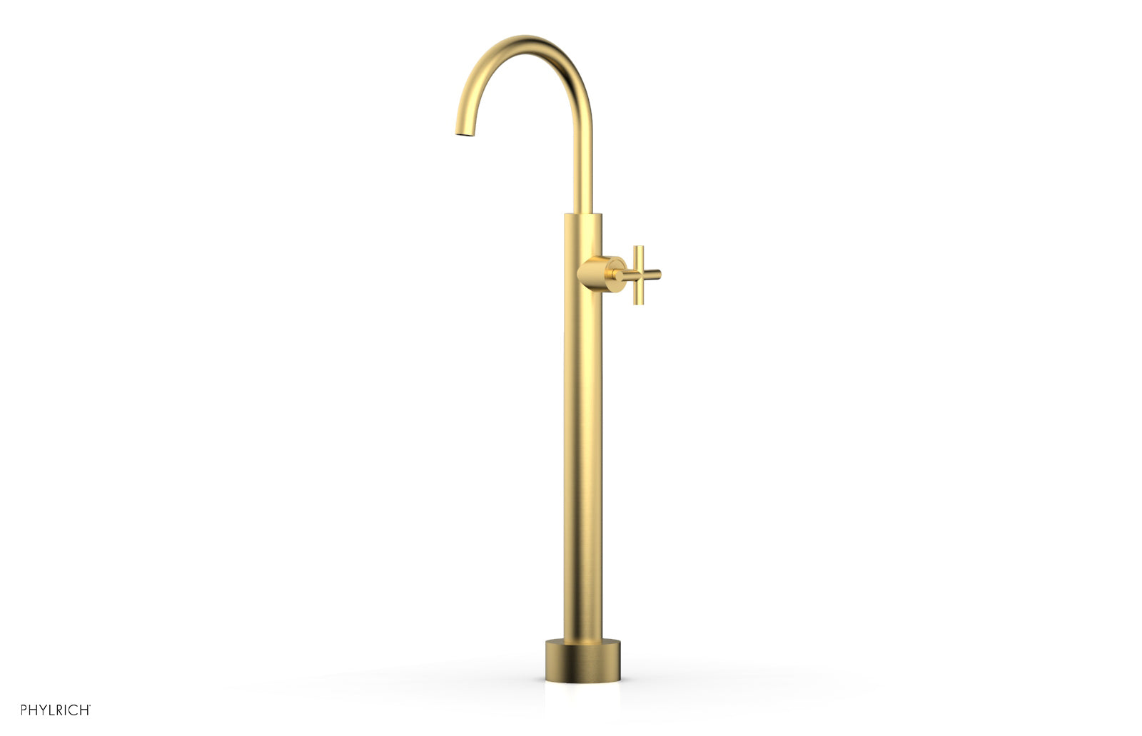 Phylrich TRANSITION Low Floor Mount Tub Filler - Cross Handle