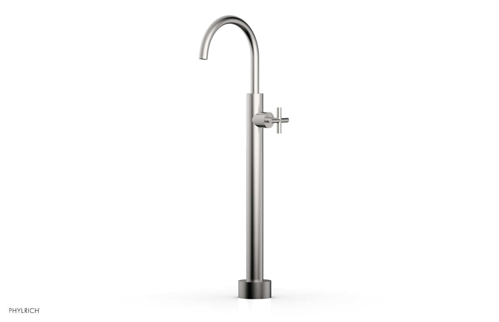 Phylrich TRANSITION Low Floor Mount Tub Filler - Cross Handle