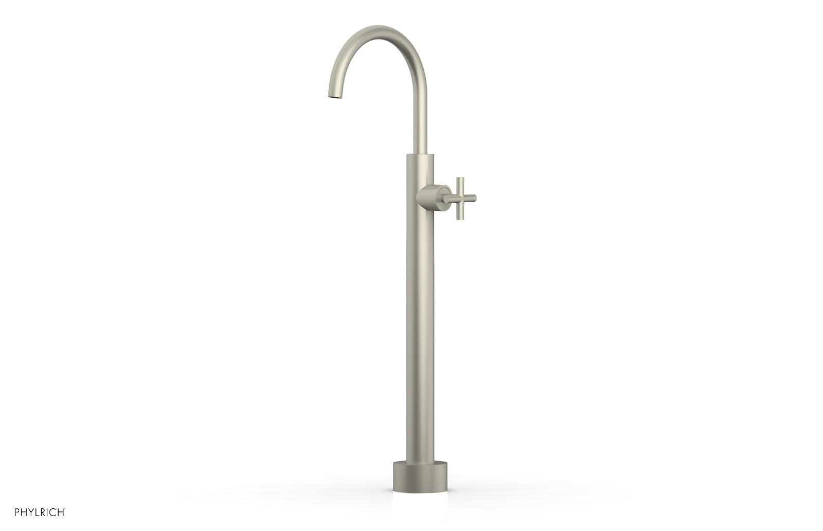 Phylrich TRANSITION Low Floor Mount Tub Filler - Cross Handle