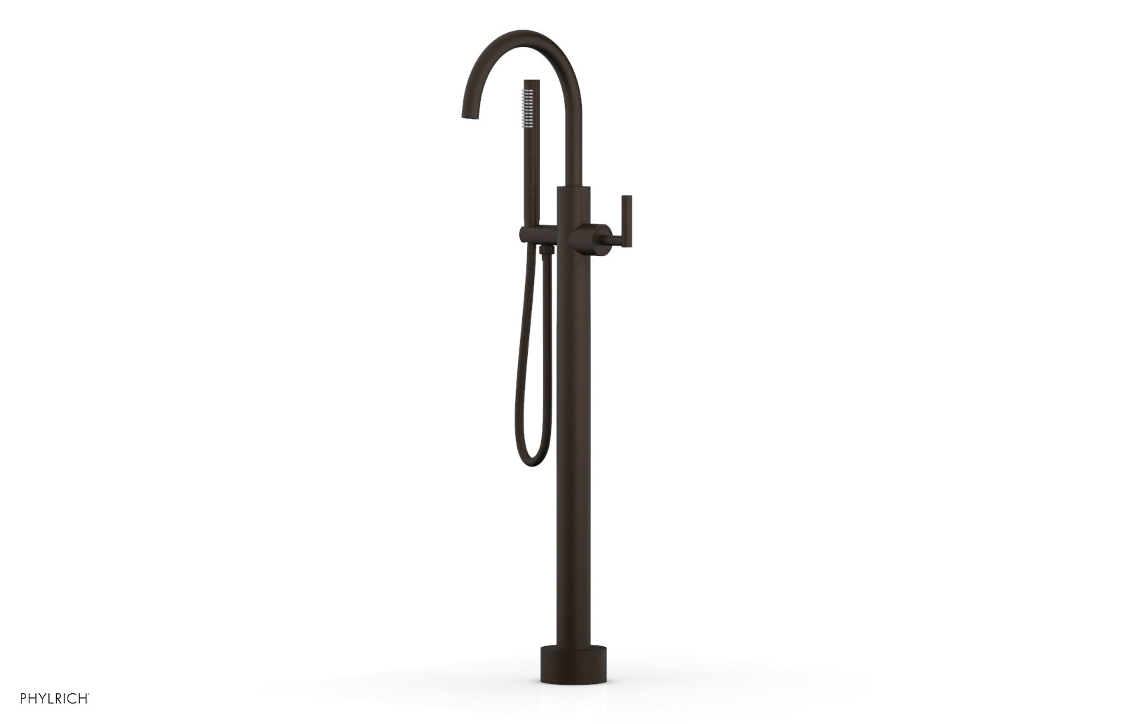 Phylrich TRANSITION Tall Floor Mount Tub Filler - Lever Handle with Hand Shower