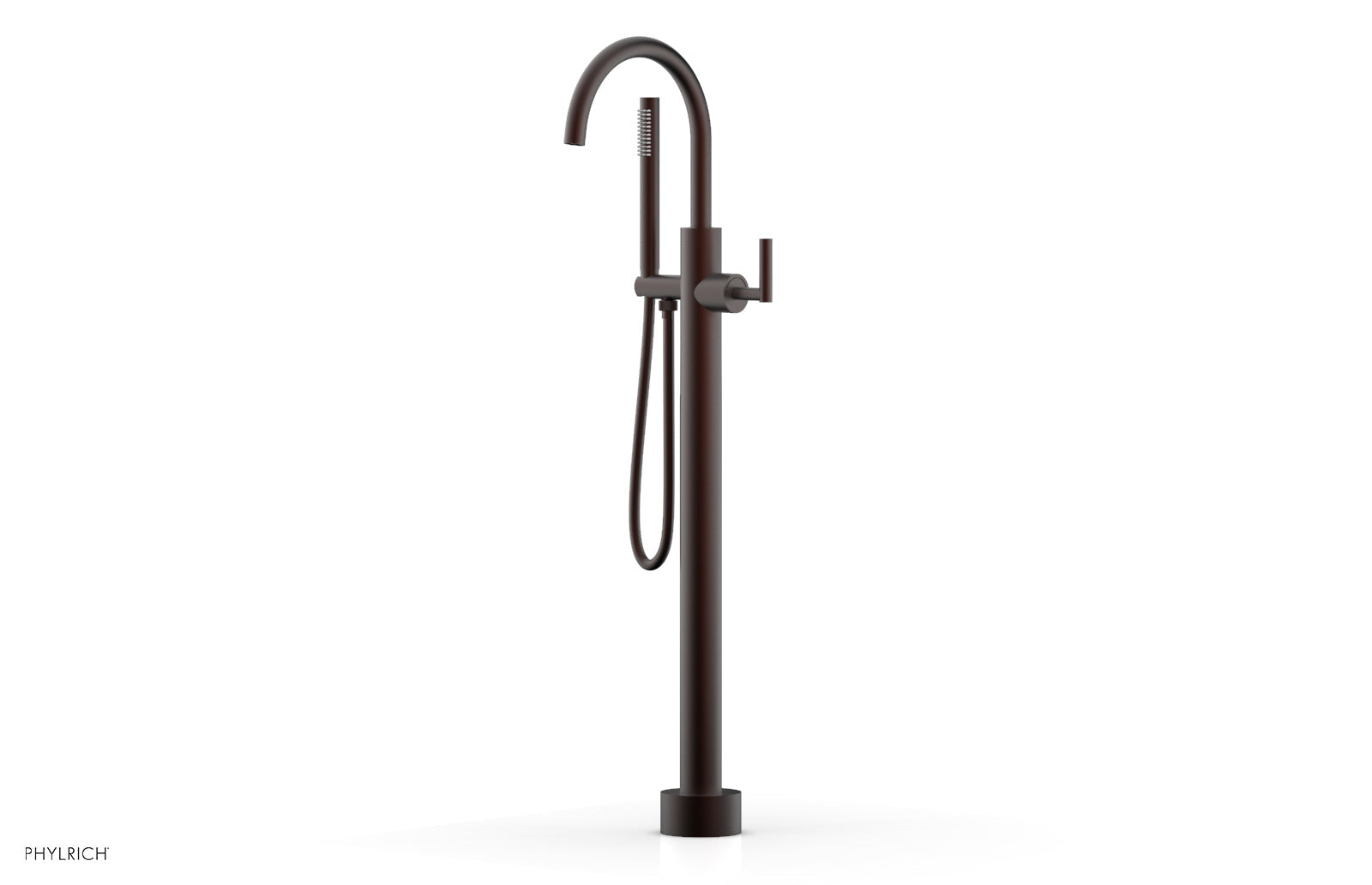 Phylrich TRANSITION Tall Floor Mount Tub Filler - Lever Handle with Hand Shower