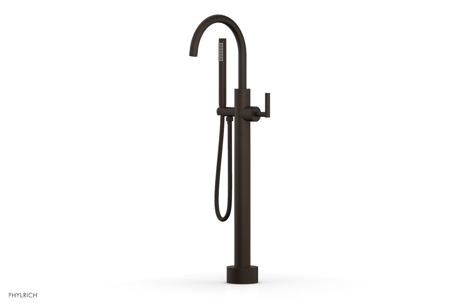 Phylrich TRANSITION Low Floor Mount Tub Filler - Lever Handle with Hand Shower