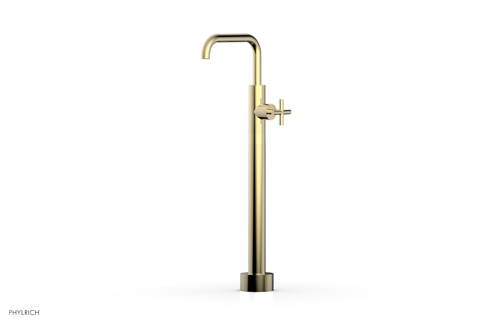 Phylrich TRANSITION Low Floor Mount Tub Filler - Cross Handle
