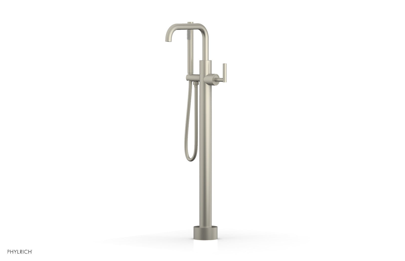 Phylrich TRANSITION Tall Floor Mount Tub Filler - Lever Handle with Hand Shower