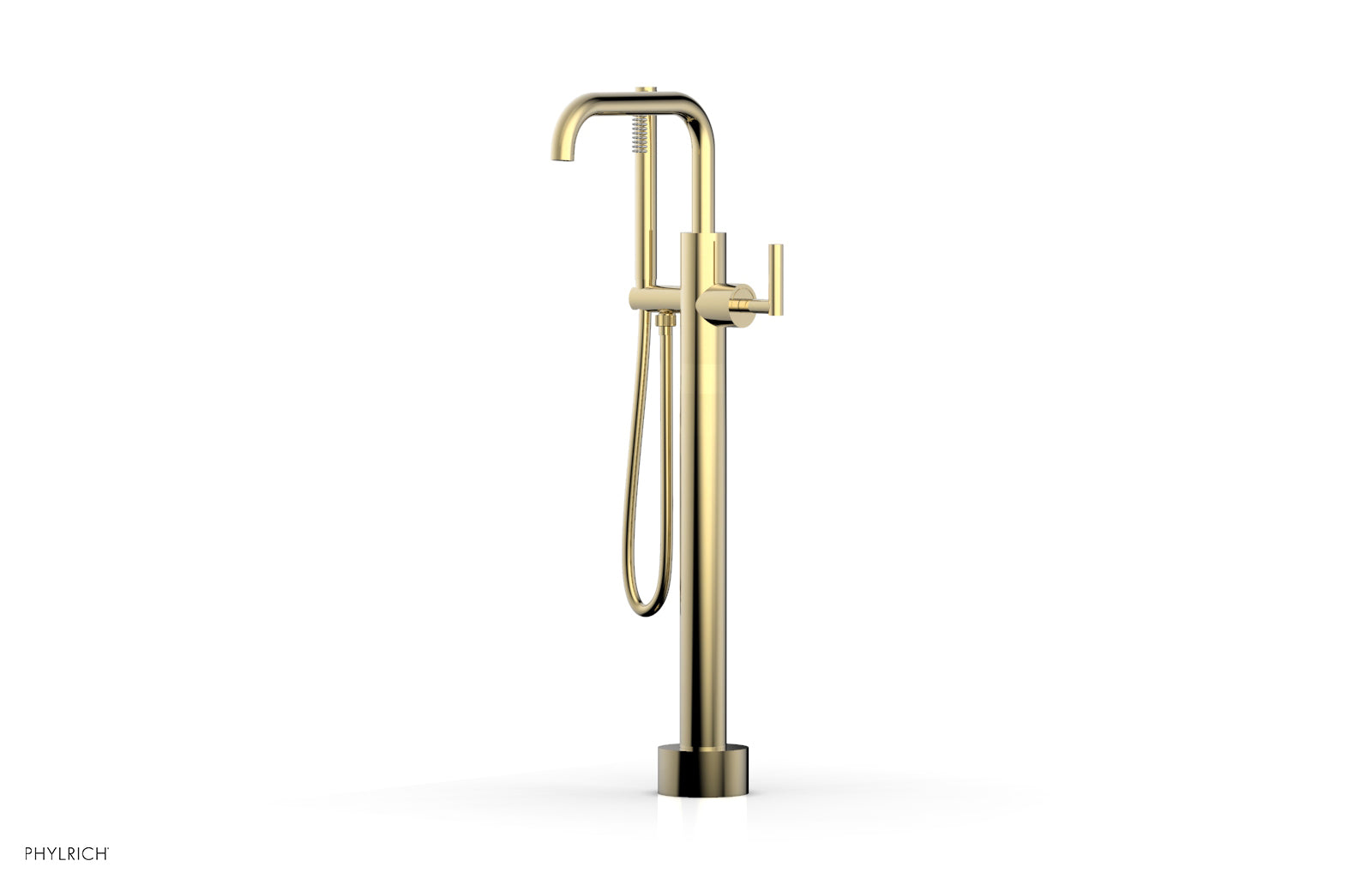 Phylrich TRANSITION Low Floor Mount Tub Filler - Lever Handle with Hand Shower