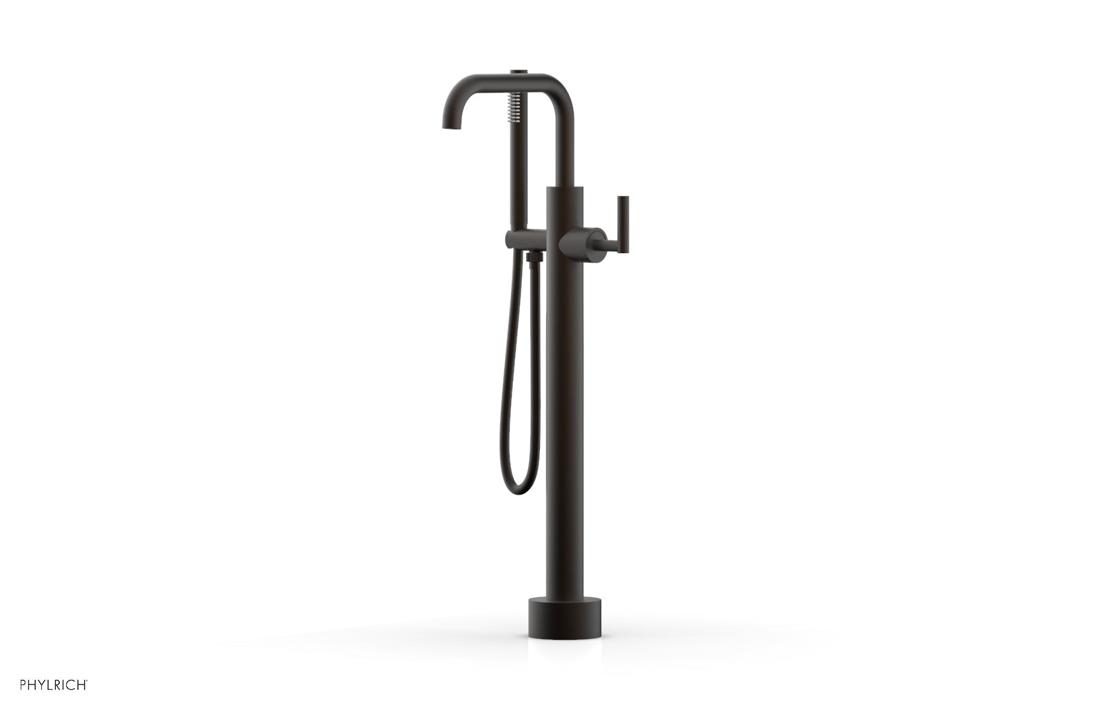 Phylrich TRANSITION Low Floor Mount Tub Filler - Lever Handle with Hand Shower