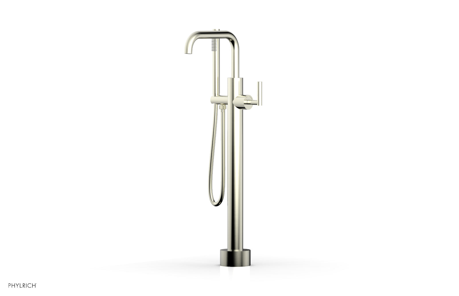 Phylrich TRANSITION Low Floor Mount Tub Filler - Lever Handle with Hand Shower