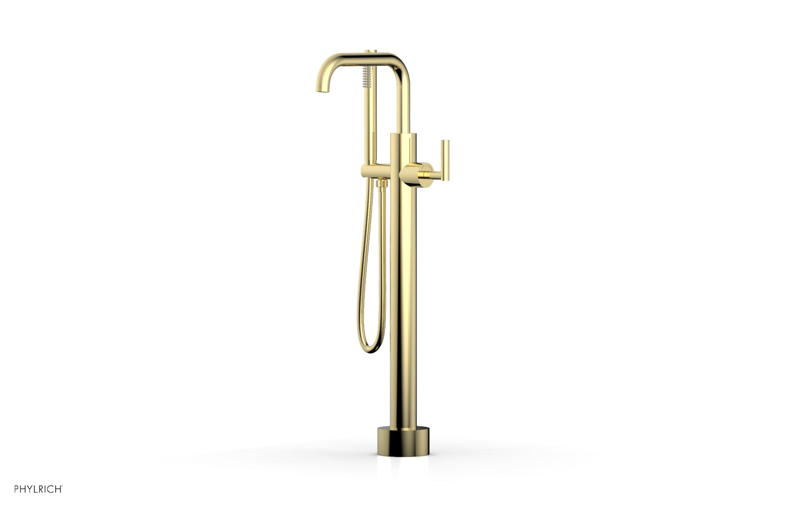 Phylrich TRANSITION Low Floor Mount Tub Filler - Lever Handle with Hand Shower