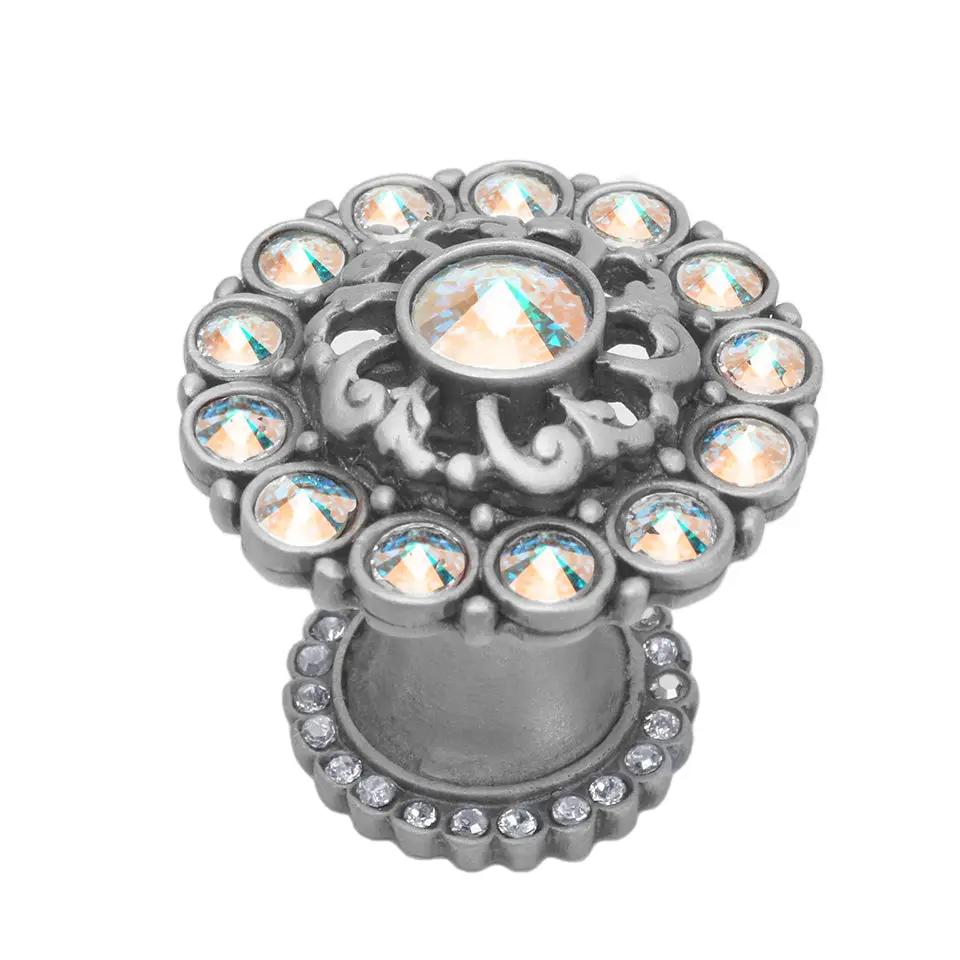 Carpe Diem Caché Iv Large Round Multi Crystals Knob with Halo Platform - Decorated with Swarovski Crystals by Carpe Diem