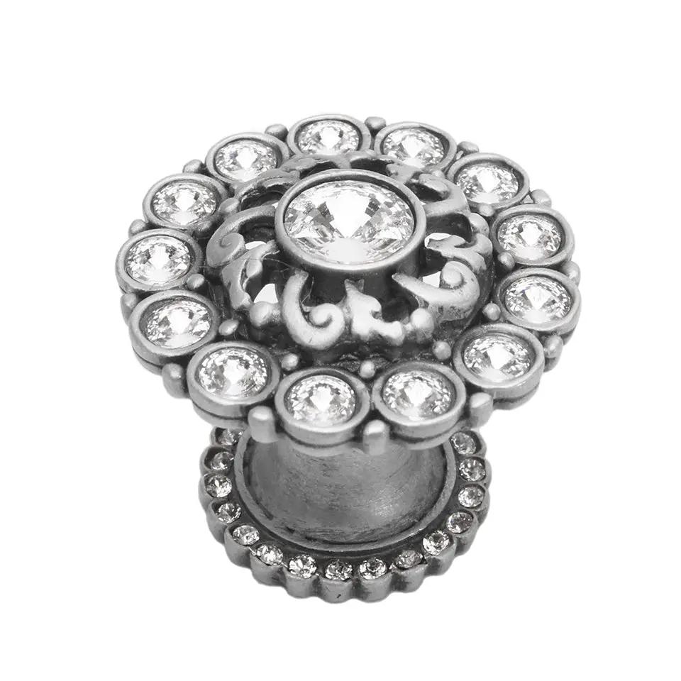 Carpe Diem Caché Iv Large Round Multi Crystals Knob with Halo Platform - Decorated with Swarovski Crystals by Carpe Diem