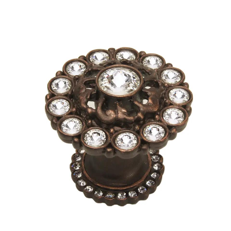 Carpe Diem Caché Iv Large Round Multi Crystals Knob with Halo Platform - Decorated with Swarovski Crystals by Carpe Diem
