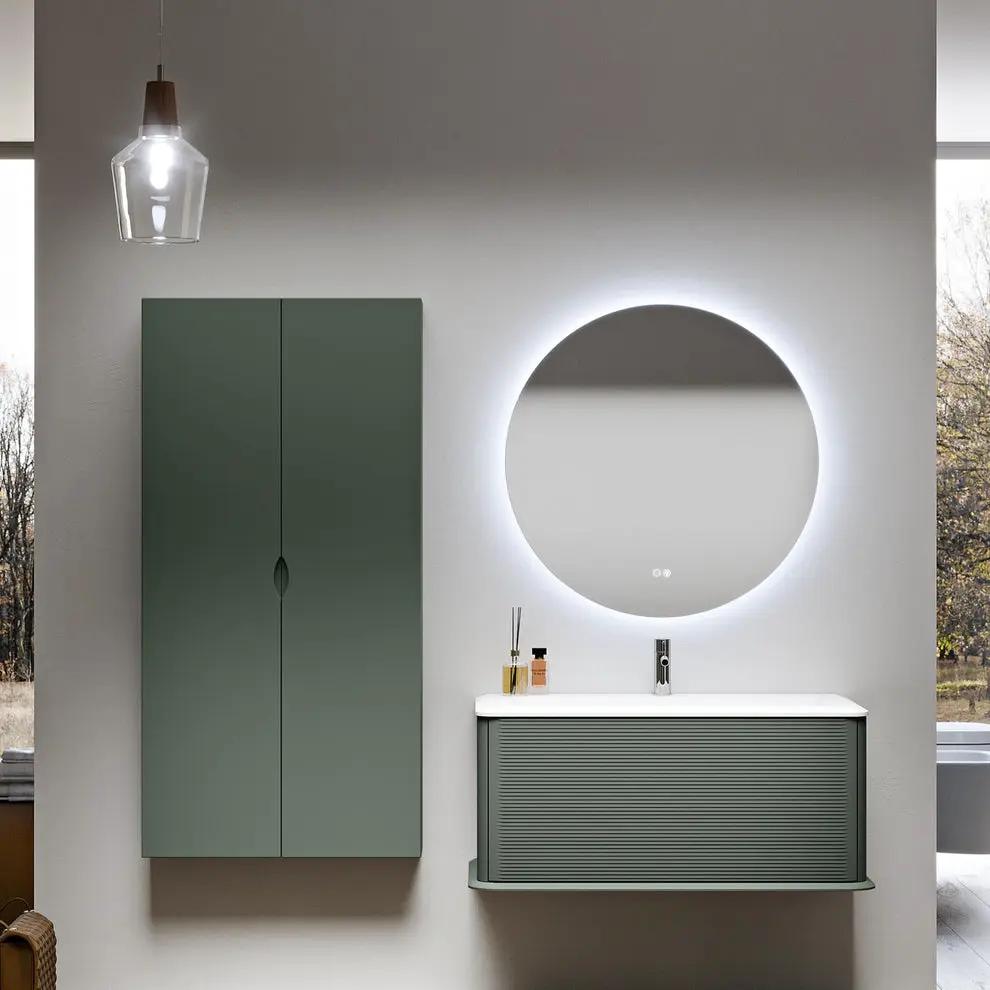 green matte vanity