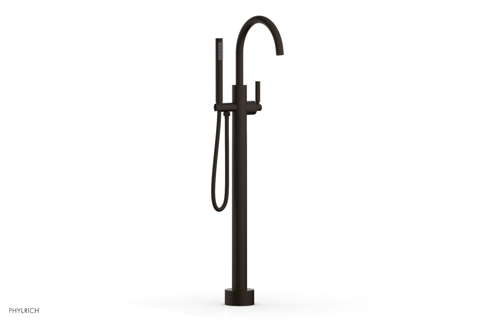 Phylrich BASIC Tall Floor Mount Tub Filler - Lever Handle with Hand Shower