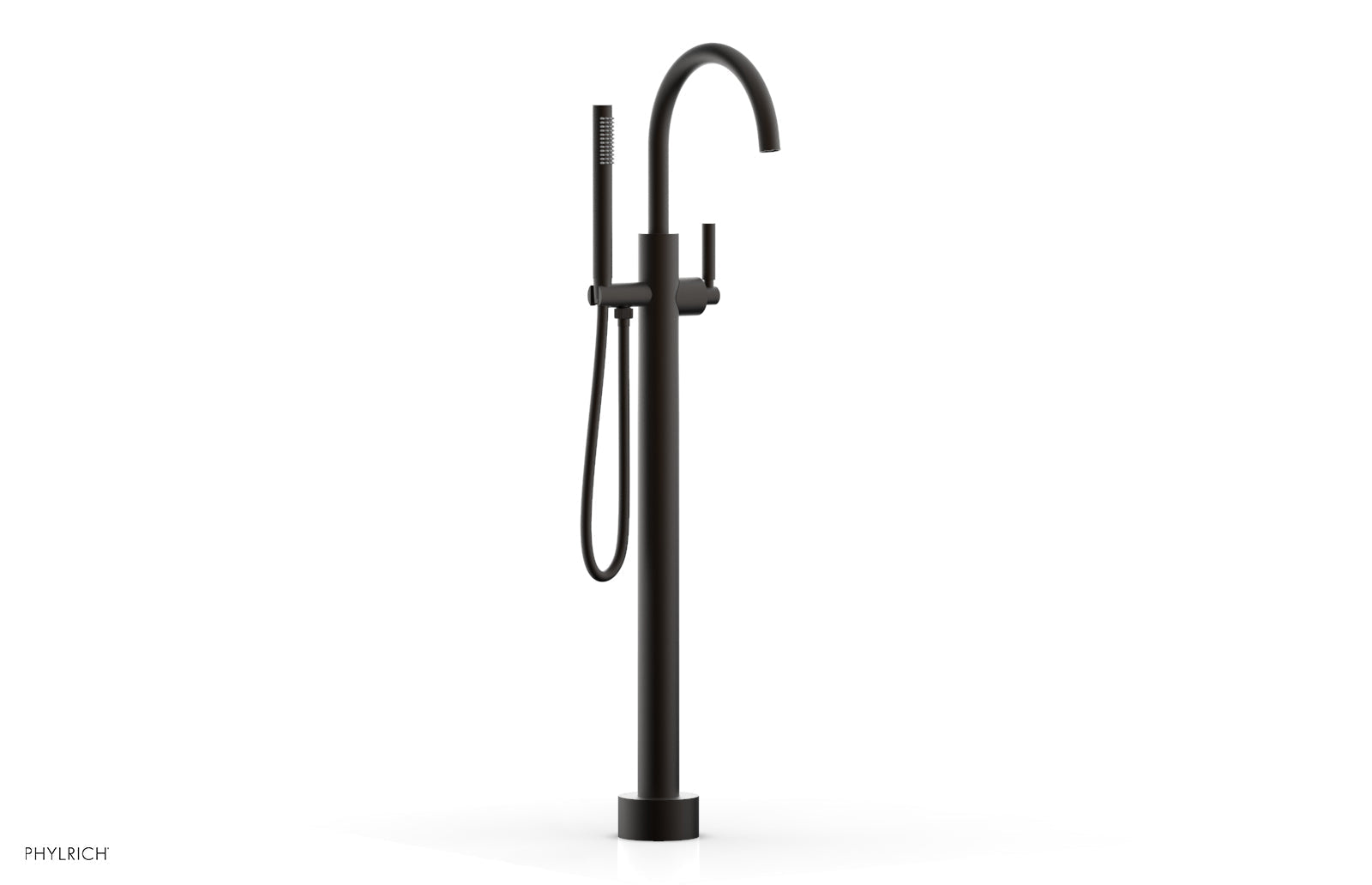 Phylrich BASIC Tall Floor Mount Tub Filler - Lever Handle with Hand Shower