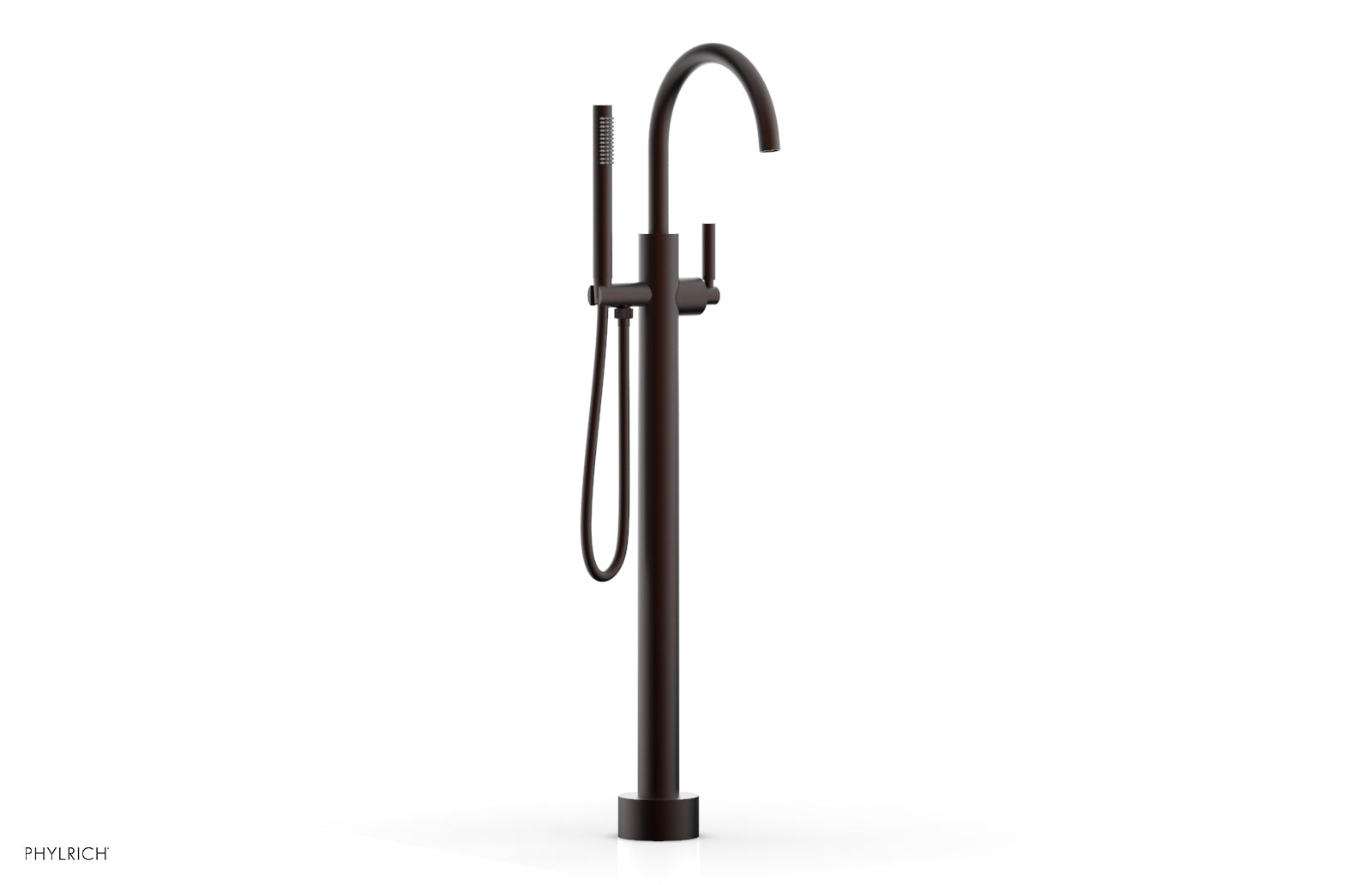 Phylrich BASIC Tall Floor Mount Tub Filler - Lever Handle with Hand Shower