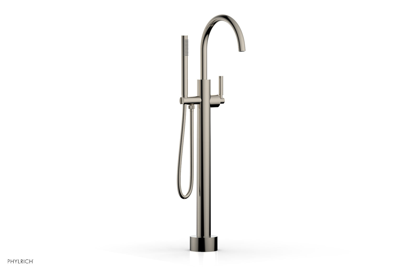 Phylrich BASIC Low Floor Mount Tub Filler - Lever Handle with Hand Shower