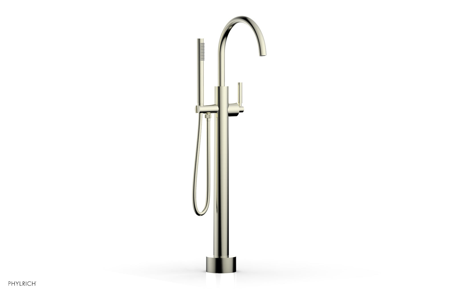 Phylrich BASIC Low Floor Mount Tub Filler - Lever Handle with Hand Shower