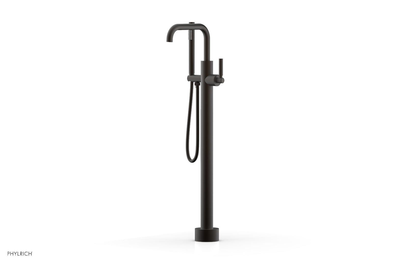 Phylrich BASIC Tall Floor Mount Tub Filler - Lever Handle with Hand Shower