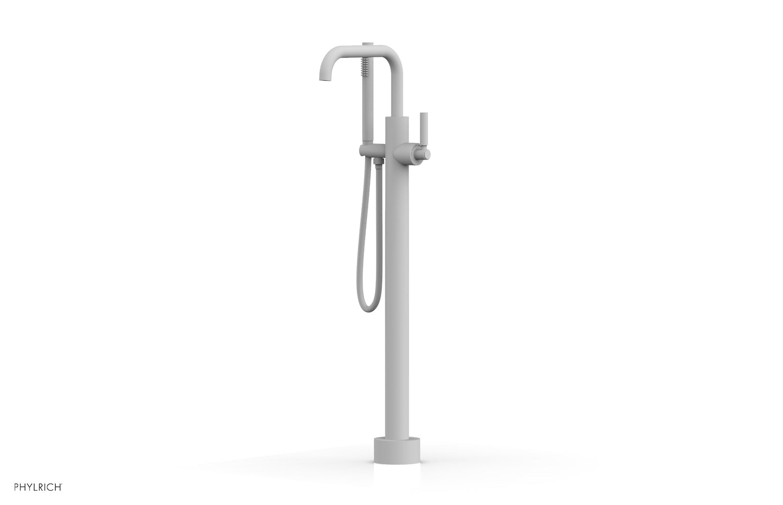 Phylrich BASIC Tall Floor Mount Tub Filler - Lever Handle with Hand Shower