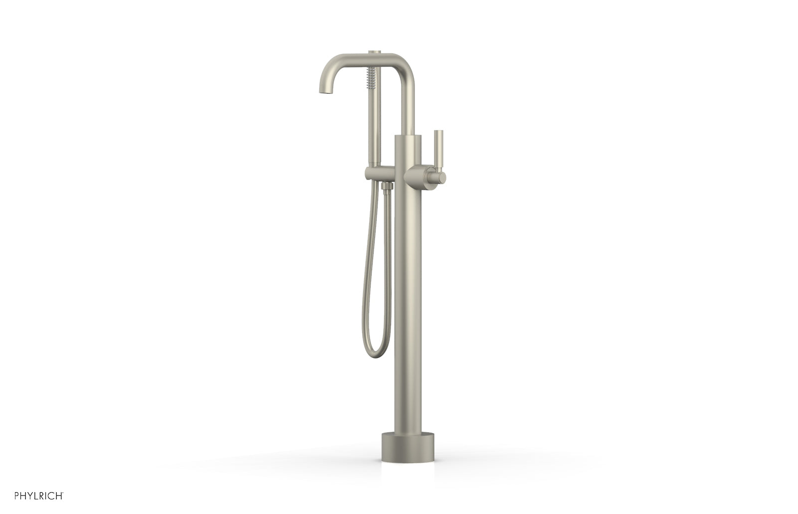 Phylrich BASIC Low Floor Mount Tub Filler - Lever Handle with Hand Shower