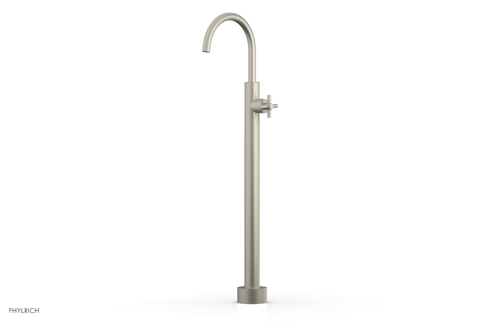 Phylrich BASIC Tall Floor Mount Tub Filler - Cross Handle