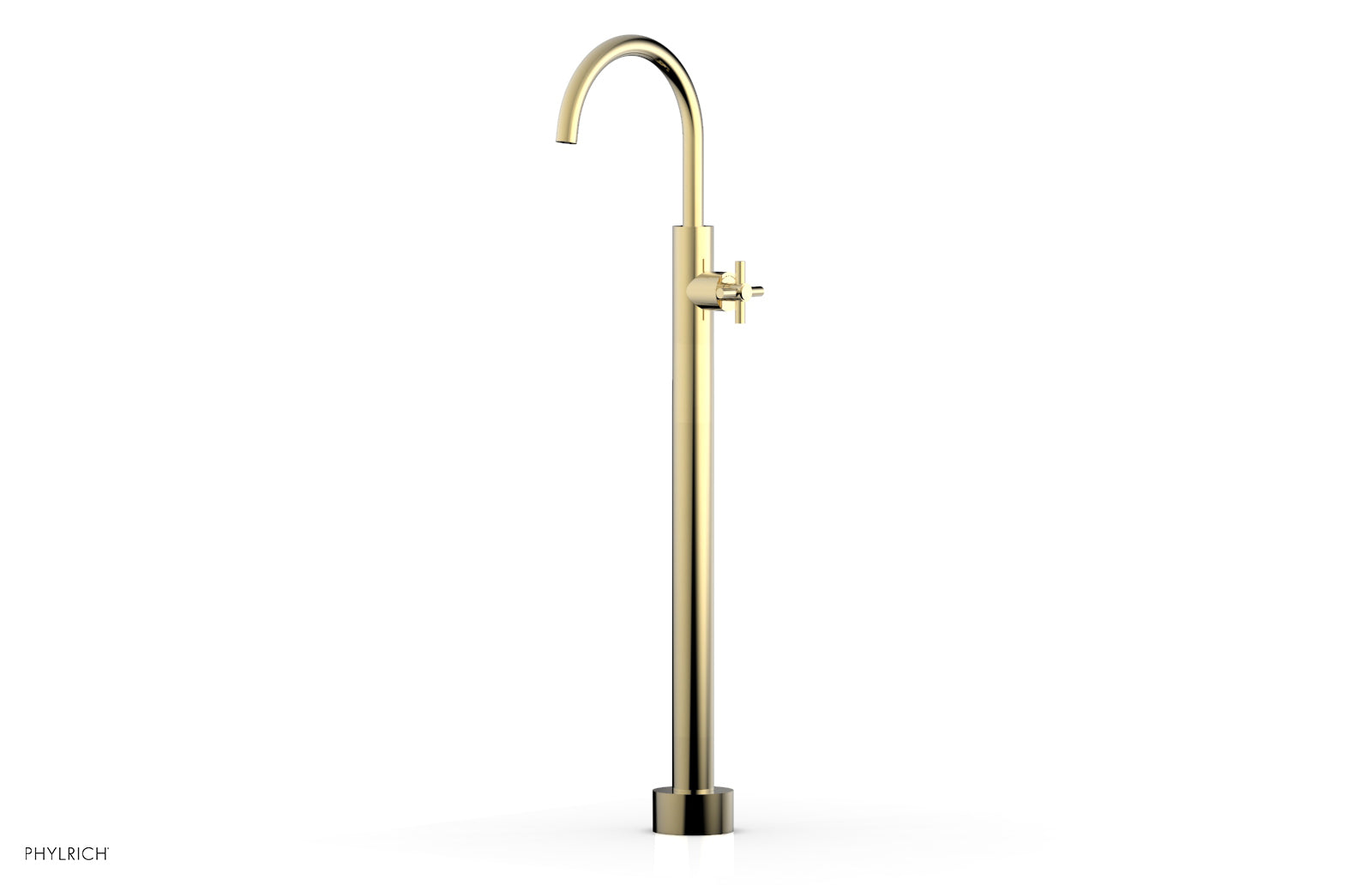 Phylrich BASIC Tall Floor Mount Tub Filler - Cross Handle