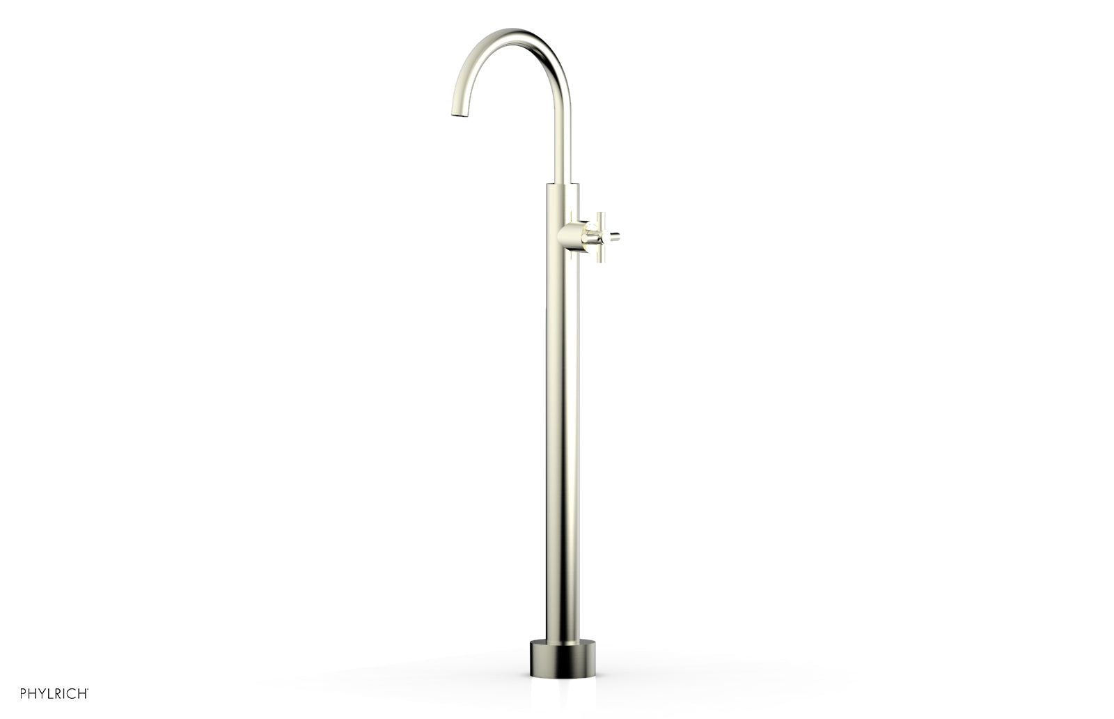 Phylrich BASIC Tall Floor Mount Tub Filler - Cross Handle