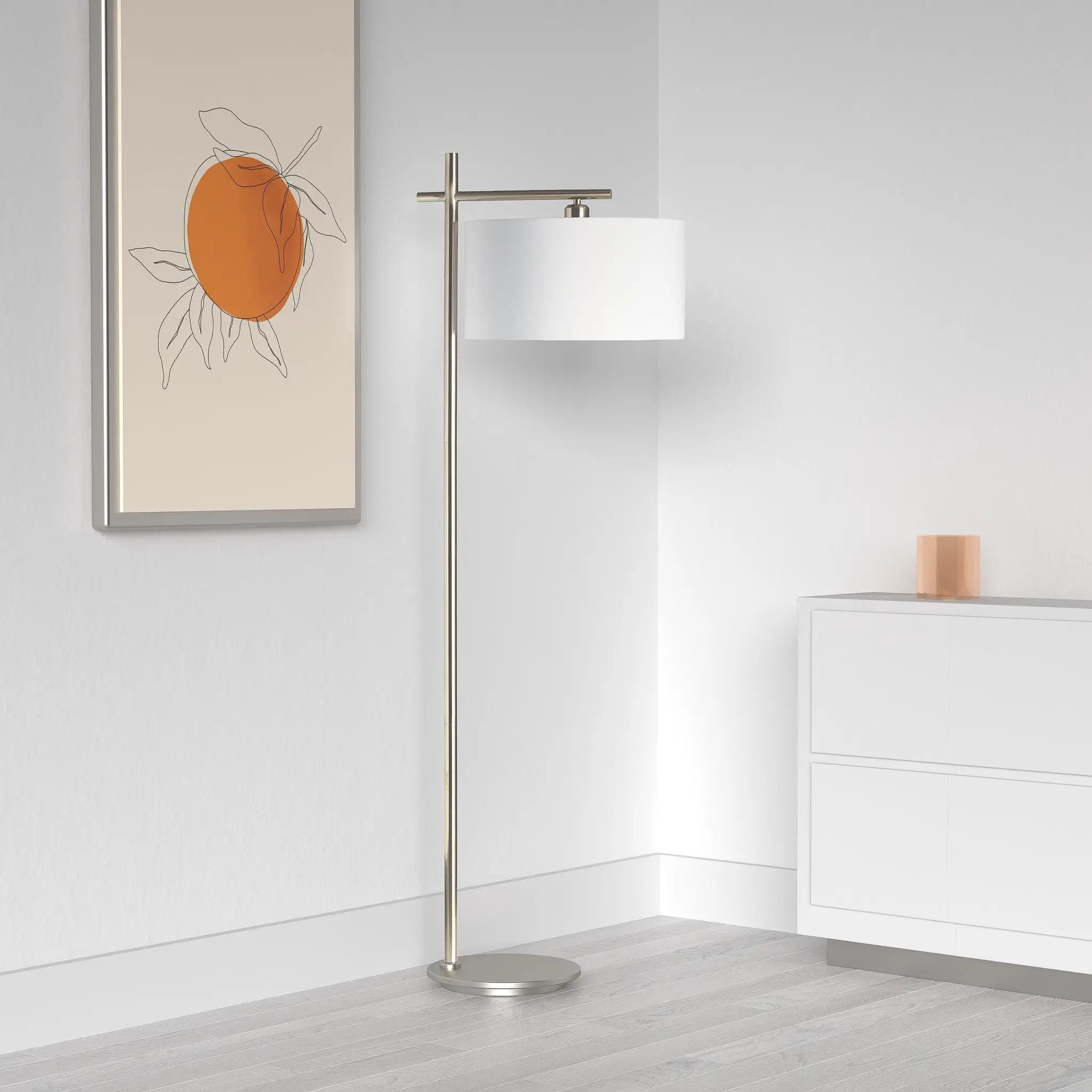 satin chrome floor lamp
