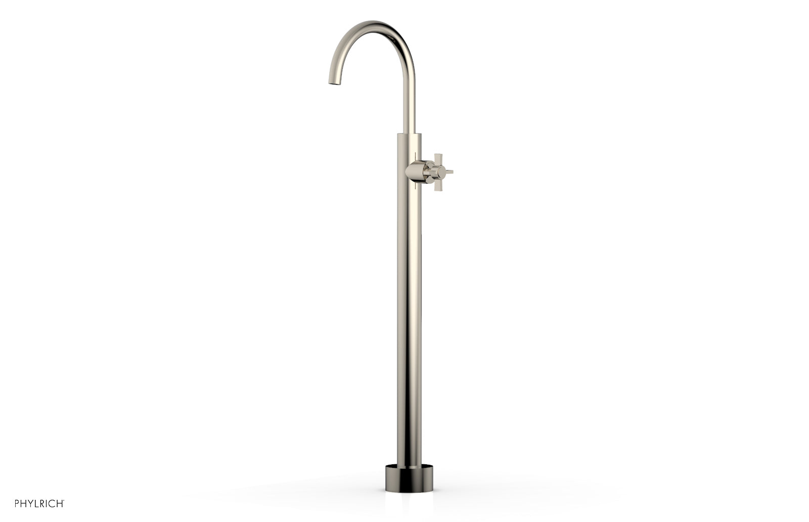 Phylrich BASIC Tall Floor Mount Tub Filler - Cross Handle