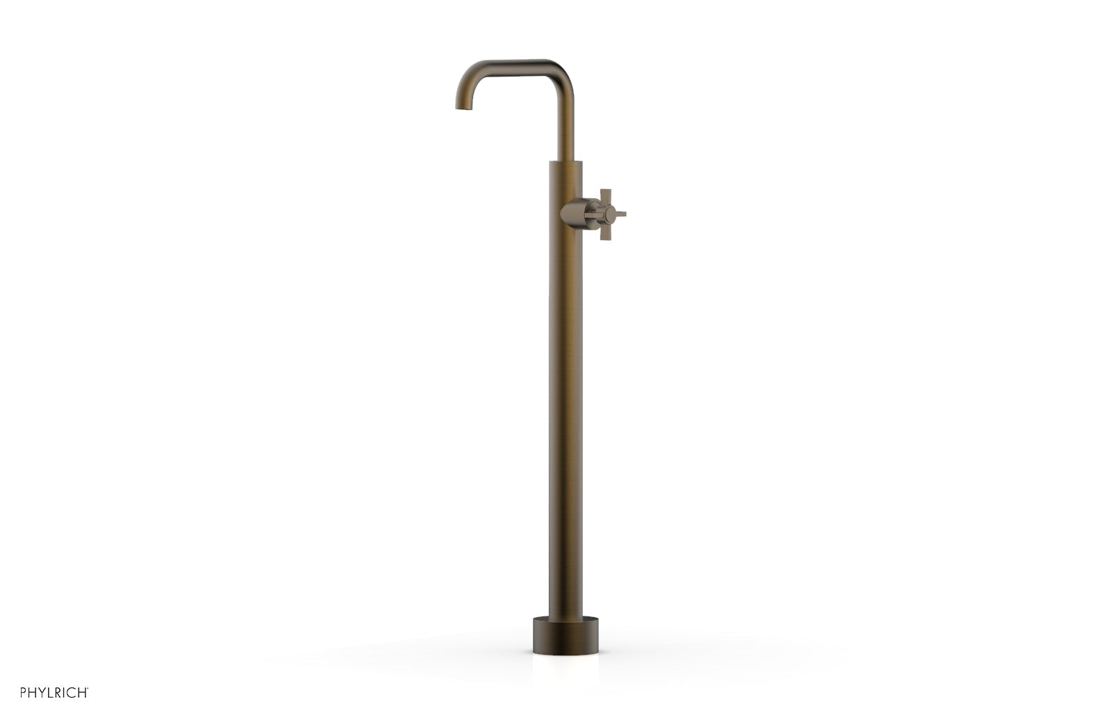 Phylrich BASIC Tall Floor Mount Tub Filler - Cross Handle