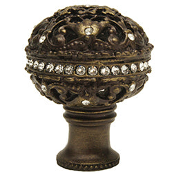 Carpe Diem Juliane Grace Large Full Round Knob with Crystal Banding - Decorated with Swarovski Crystals