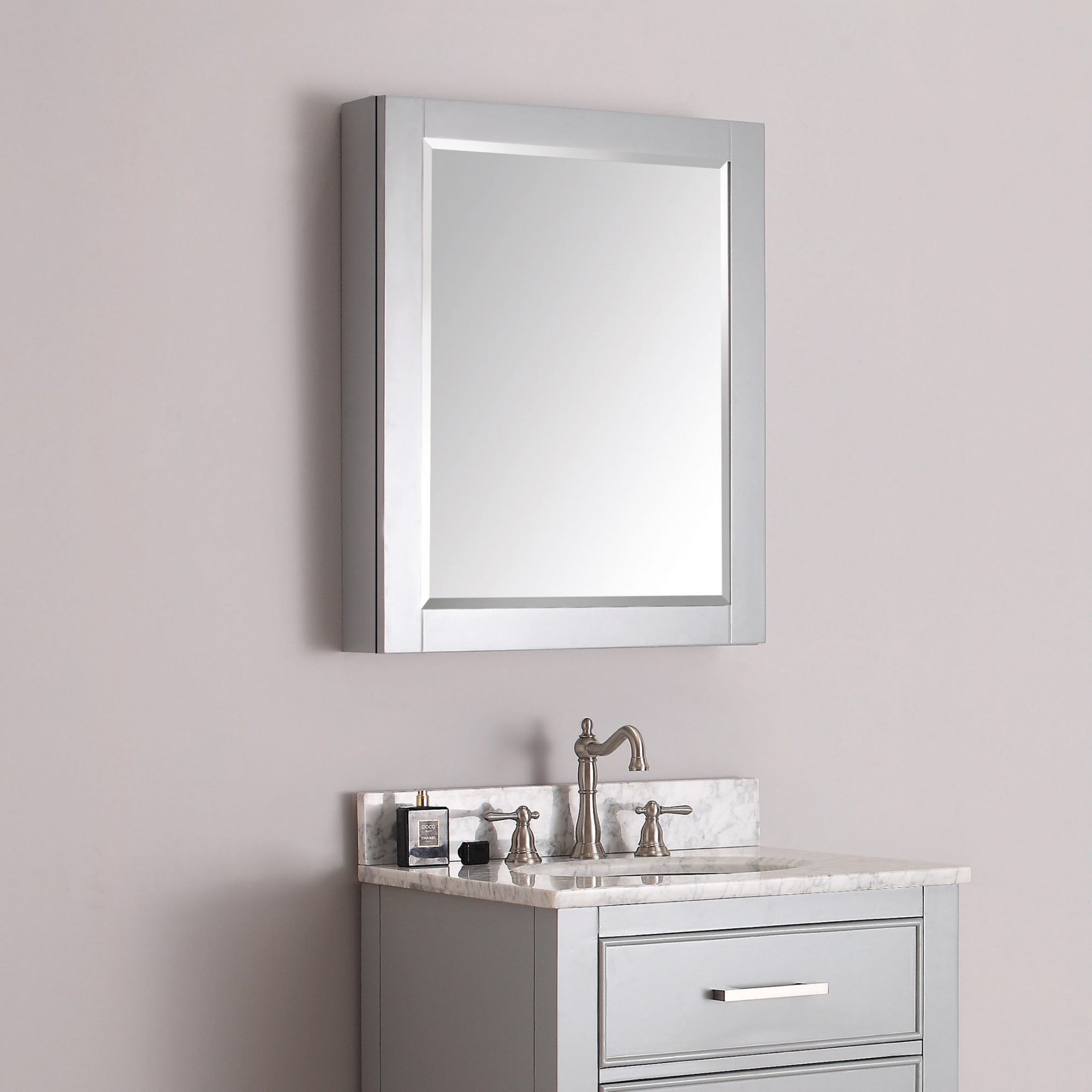 chilled gray mirror cabinet