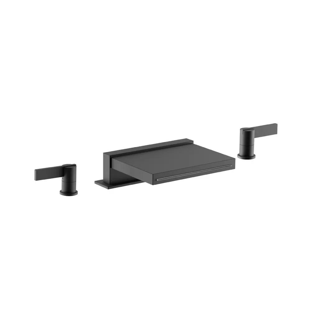 Flusso Serie 145 3 Hole Deck Mount Cascade / Sheet Flow Roman Tub Faucet by Flusso