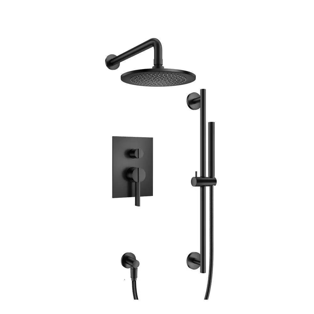 Flusso Serie 145 Two Output Shower Set with Shower Head, Hand Held and Slide Bar by Flusso