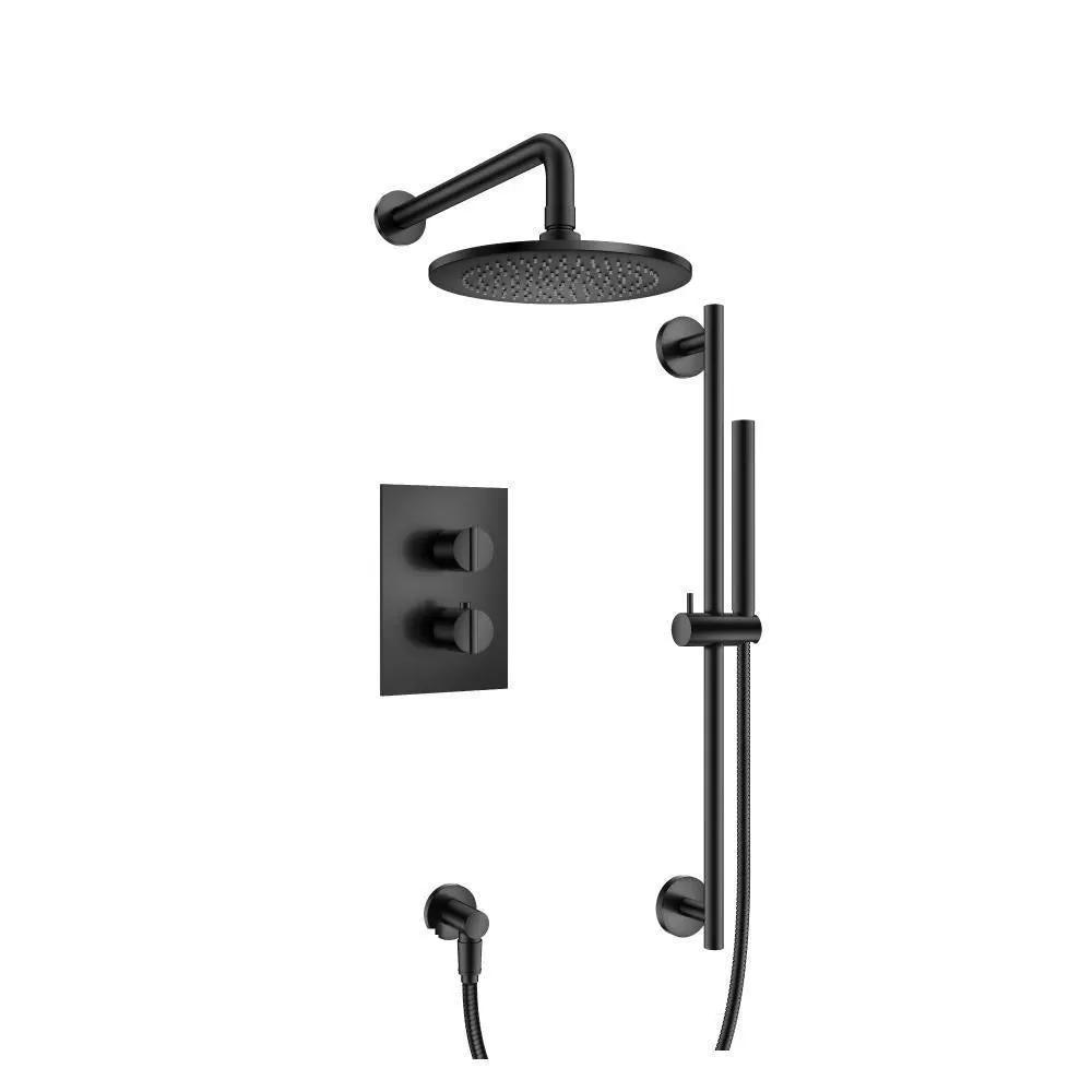 Flusso Serie 145 Two Output Shower Set with Shower Head, Hand Held and Slide Bar by Flusso