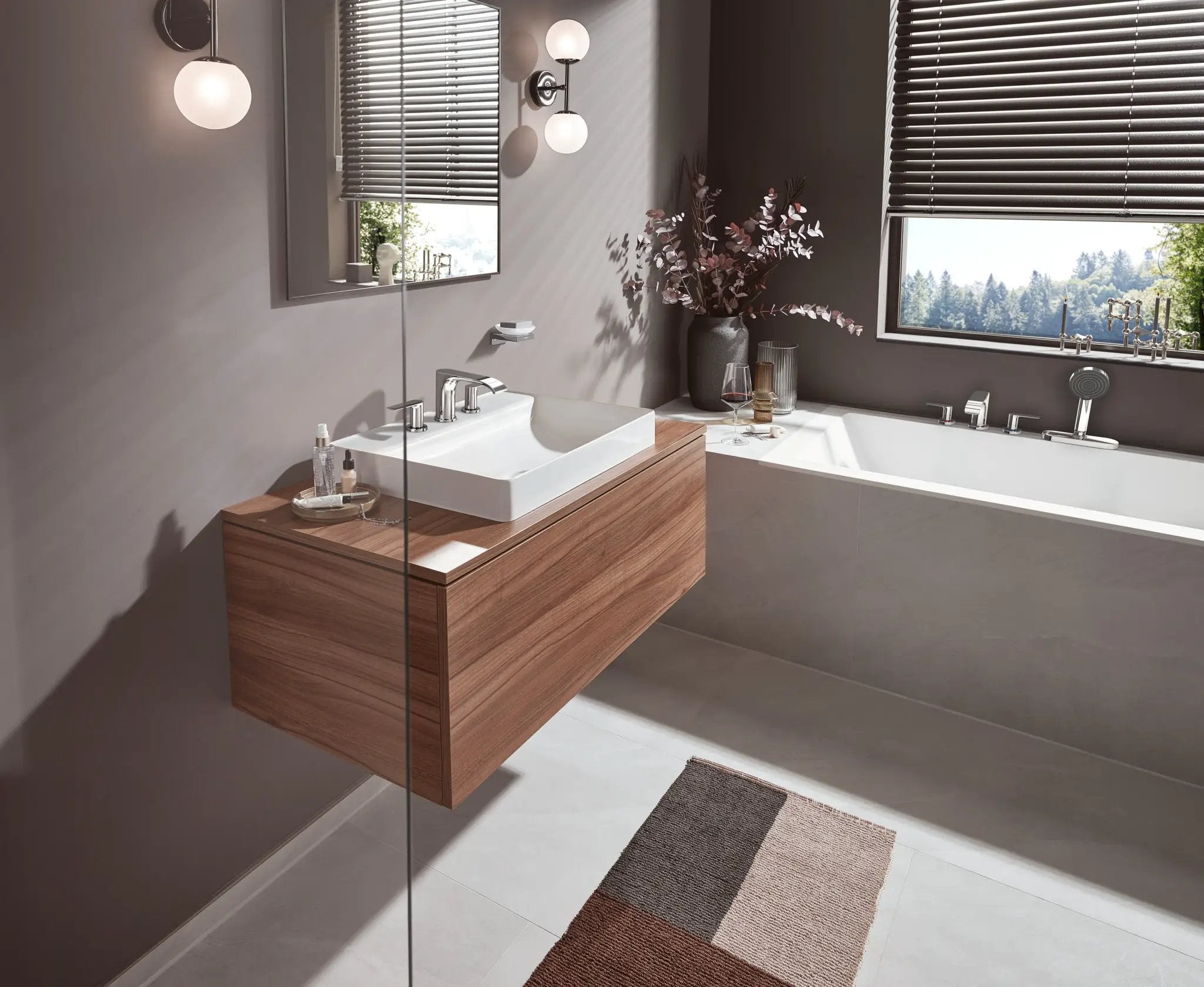 chrome bathroom faucet