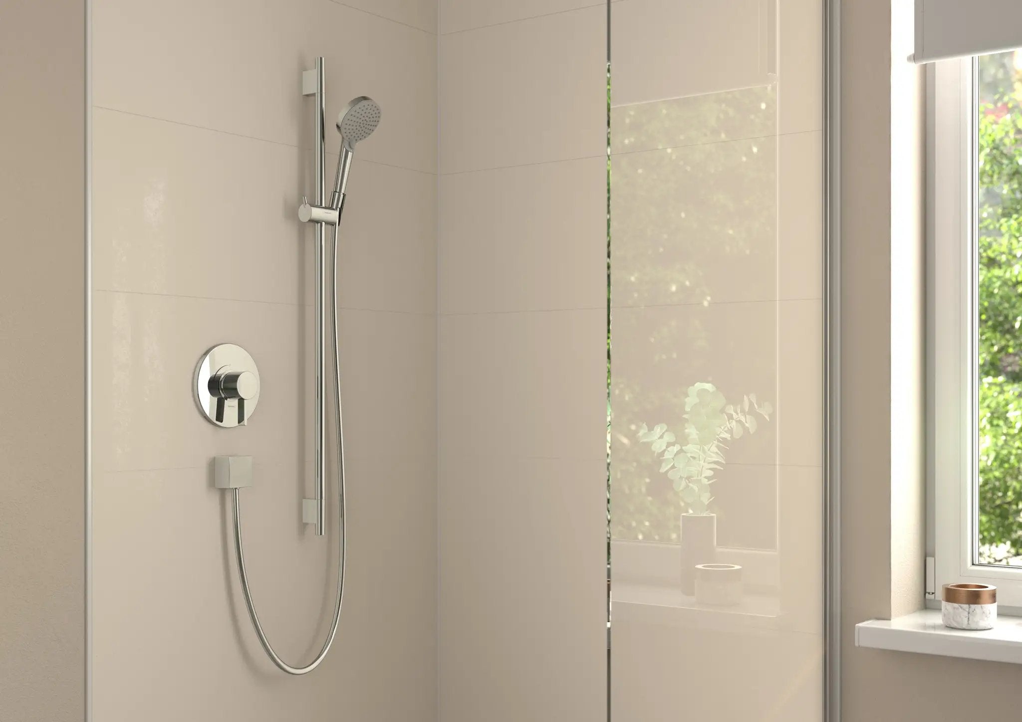 chrome shower set