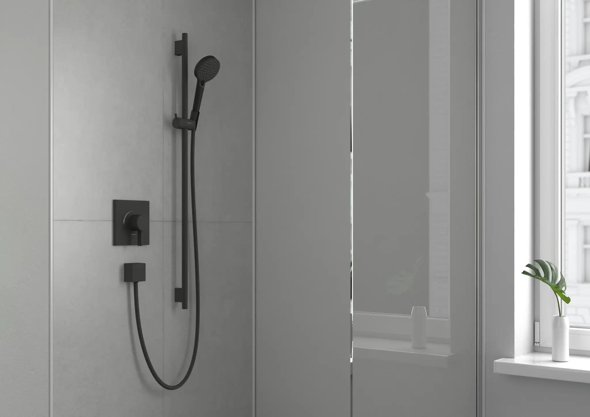 matte black shower set
